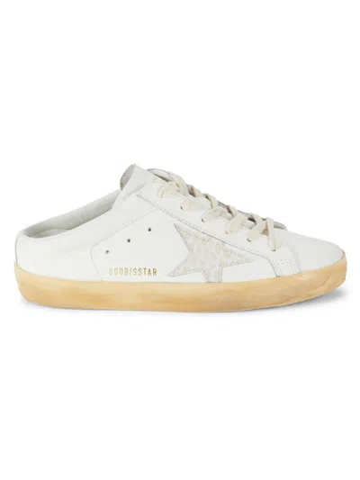 Golden Goose Superstar Sabot Slip-on Leather Sneakers In White