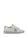 Golden Goose Stardan Sneakers With Silver Metallic Leather Star And Heel Tab In White