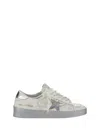 Golden Goose Stardan Sneakers With Silver Metallic Leather Star And Heel Tab In White