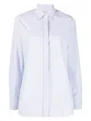 Golden Goose Women Striped Cotton Shirt In White