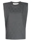 Golden Goose Journey Sleeveless Padded Shoulder T-shirt In Grey