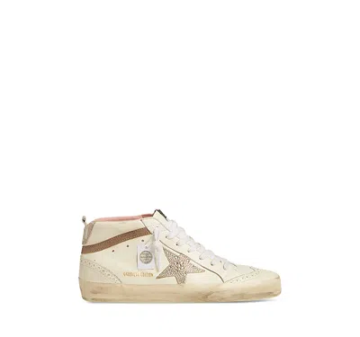 Golden Goose Women's Studded Star Mid Top Sneakers In Optic White/taupe/gray