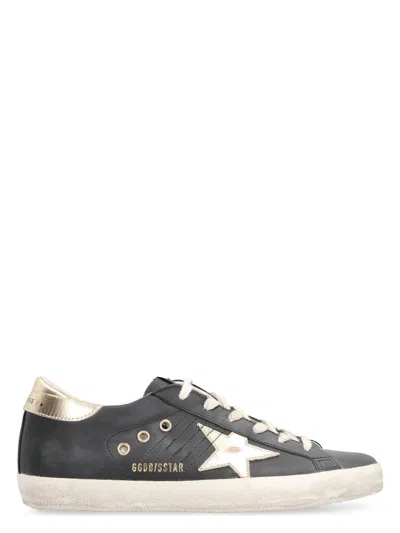 Golden Goose Women's Super-star Classic With List Leathe Sneaker In Black,gold