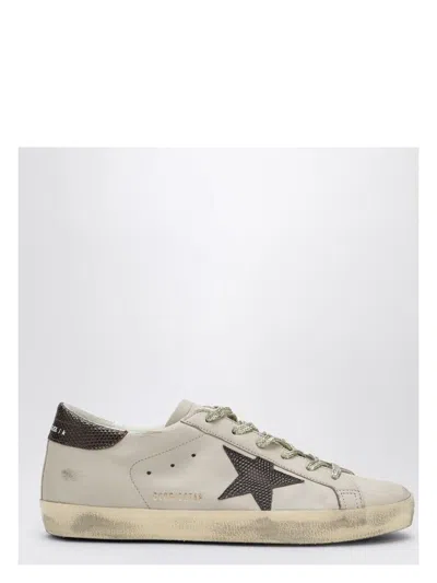 GOLDEN GOOSE WOMEN'S SUPER STAR GRAY BROWN STAR SNEAKER