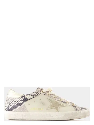 Golden Goose Women's Super Star Leather And Python Print Sneaker