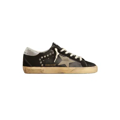 Golden Goose Super-star Distressed Suede-trimmed Leather Sneakers In Brown