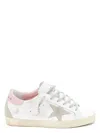 Golden Goose Super-star Used-effect Leather Sneakers With Suede Profiles In White,ice,light Pink