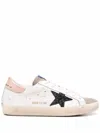 Golden Goose Women "super Star" Leather Upper And Heel Suede Toe Glitter Star