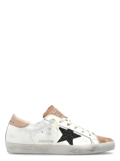 Golden Goose Women's Super Star Leather Upper Glitter St Sneaker In Milk,pink,dark Blue