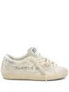 Golden Goose Super Star Leather Upper Suede Star And Toe Laminated Leather Heel Shoes In White