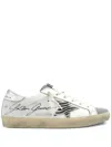 Golden Goose Crystal Toe And Tongue Zebra Star Sneakers In White