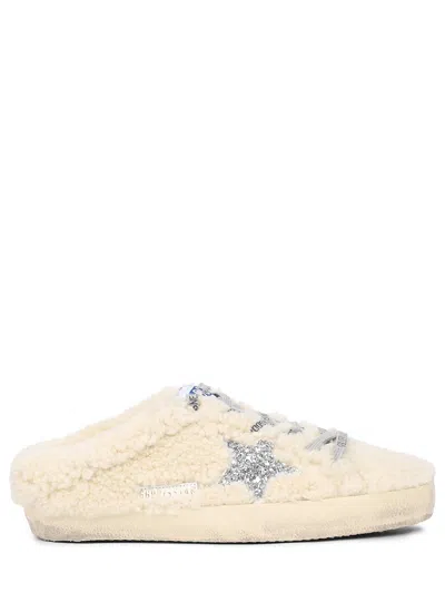 Golden Goose Super-star Sabot Shearling Upper Glitter Star In Animal Print