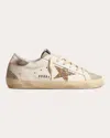 Golden Goose Super-star Lace-up Low-cut Sneakers In White/ice/gold