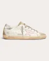 Golden Goose Superstar Pink Star And Metallic Heel Tab Women's Sneakers In White/ice/orchid Pink