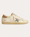 Golden Goose Superstar Mixed Leather Charm Low-top Sneakers In White/shearling/silver Metallic