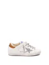 Golden Goose Sneakers Distressed Leather Glitter Star In White