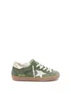 Golden Goose Super Star With Spur And Stich And Down On Quarter Suede Upper Nappa Star Laminated Hee In Green
