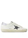 Golden Goose Low-top White Sneakers With Glittery Star And Metallic Heel Tab In Multi