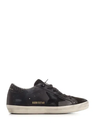 Golden Goose Deluxe Brand Women Black Leather Superstar Sneakers In Animal Print