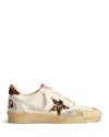 Golden Goose Ball Star In Nappa With Leopard-print Pony Skin Star And Heel Tab In Cream Beige
