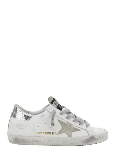 Golden Goose Women 'superstar' White Low Top Sneakers With Star Patch On The Side And Laminated Heel