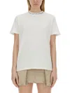Golden Goose Cotton Crew Neck T-shirt With Rhinestone Embellishment In White