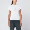 Golden Goose Viscose Blend T-shirt With Ribbed Crew Neck And Front Print In White