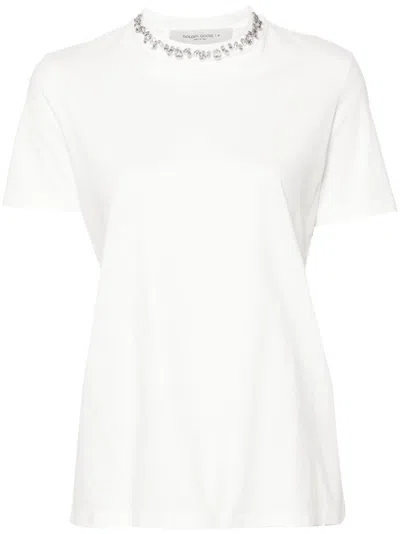 Golden Goose Crystal Crew Neck T-shirt In White