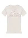 Golden Goose Viscose Blend T-shirt With Ribbed Crew Neck And Front Print In White