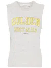 Golden Goose Grey Crewneck Top With Logo Lettering Print On The Front In Grey