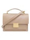 Golden Goose Deluxe Brand Structured Handbag With Gold-tone Clasp And Versatile Straps In Cappuccino