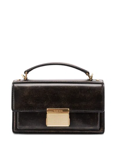GOLDEN GOOSE GOLDEN GOOSE WOMEN'S VENEZIA BAG IN BOARDED LEATHER WITH GOLD DETAILS