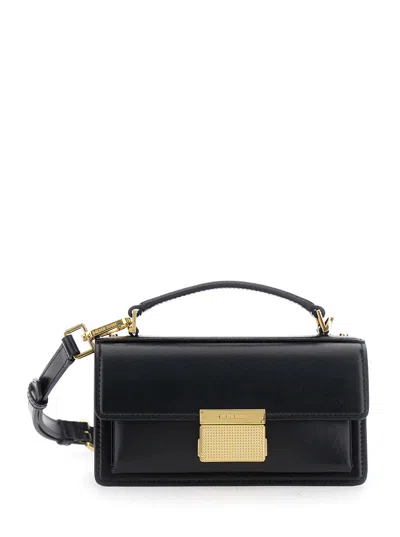 Golden Goose Women Venezia Small Palmellato Leather Body Gold Metal Details In Black