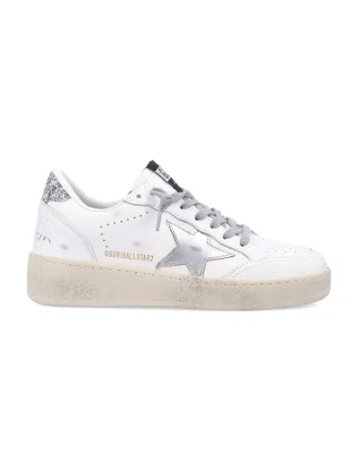 Golden Goose White And Silver-tone Leather Hi Star Sneakers