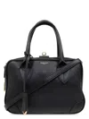 Golden Goose Life Black Sheepskin Bag And Gold Details In Black