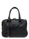 Golden Goose Life Black Sheepskin Bag And Gold Details In Black