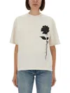 Golden Goose Deluxe Brand Rose Printed Crewneck T-shirt In White