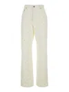 Golden Goose Women White Jeans With Belt Loops And All-over Crystal Embellishments In Denim Woman In Neutral