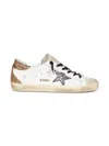 Golden Goose Super Star Leather And Glitter Sneakers In Multi