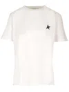 Golden Goose Women White T-shirt With Black Star In Animal Print