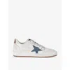Golden Goose Ball Star Distressed Multicolored Sneakers In White/comb