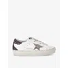 Golden Goose Super-star Leather Sneakers - Women's - Calf Leather/calf Suede/sequin In White/comb