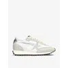Golden Goose Running Marathon Distressed Leather-trimmed Shell And Suede Sneakers In White/comb