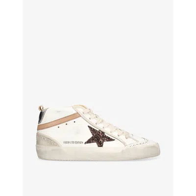 Golden Goose Midstar 11489 Contrast-panel Leather Mid-top Trainers In White/comb