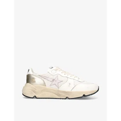 Golden Goose Running Sole 11700 Logo-print Leather Low-top Trainers In White/comb