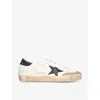 Golden Goose Ball Star In Nappa With Leopard-print Pony Skin Star And Heel Tab In White/comb
