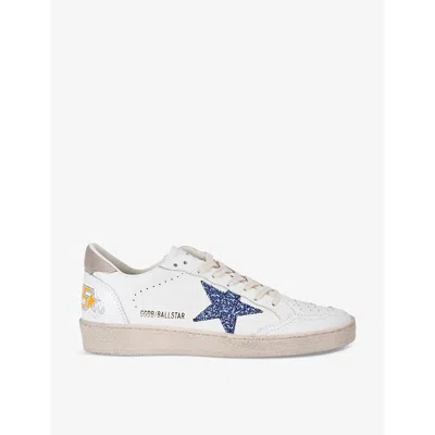 GOLDEN GOOSE WOMENS WHITE/OTH WOMEN'S BALLSTAR 11871 GLITTER-STAR LEATHER LOW-TOP TRAINERS EUR 42/ 9 UK