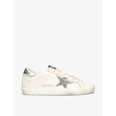 GOLDEN GOOSE GOLDEN GOOSE WOMEN'S WHITE/OTH SUPERSTAR 80185 LOGO-PRINT LEATHER LOW-TOP TRAINERS
