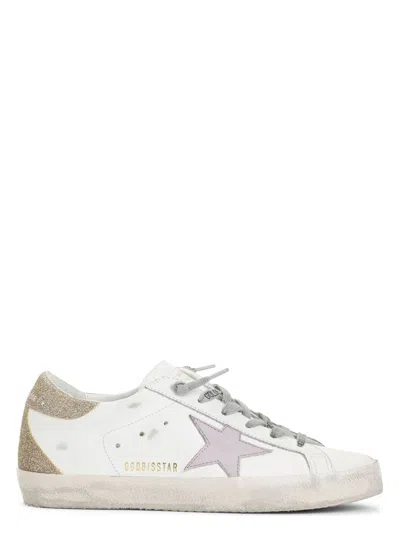 Golden Goose Women's White/purple/platinum Super-star Low-top Sneaker | Size 39 | Gwf00102f006842
