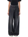 Golden Goose Journey Wide Leg Jeans In Black